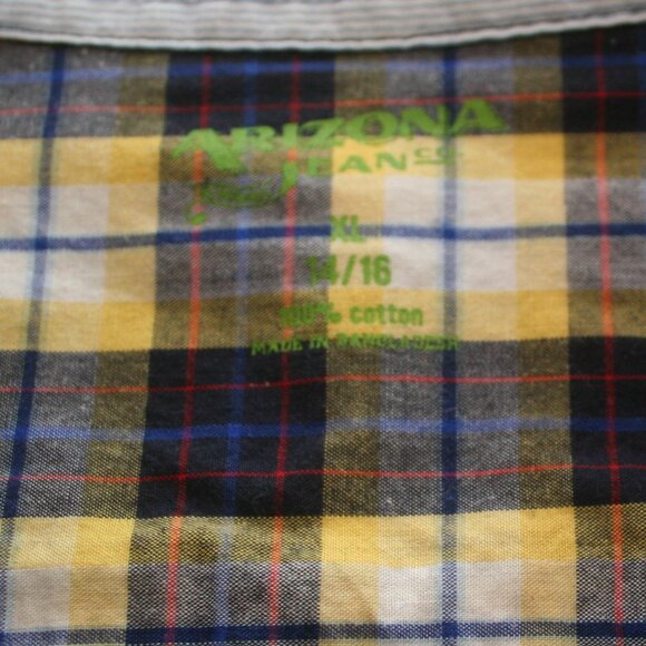 🟡 Boys Arizona Jean Co. Plaid Shirt – Size 14/16 – Excellent Condition 🟡 - Picture 3 of 7